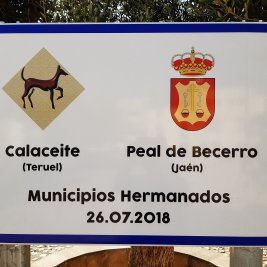 Vista panorámica de Calaceite con sus casas de piedra dorada entre campos de olivos